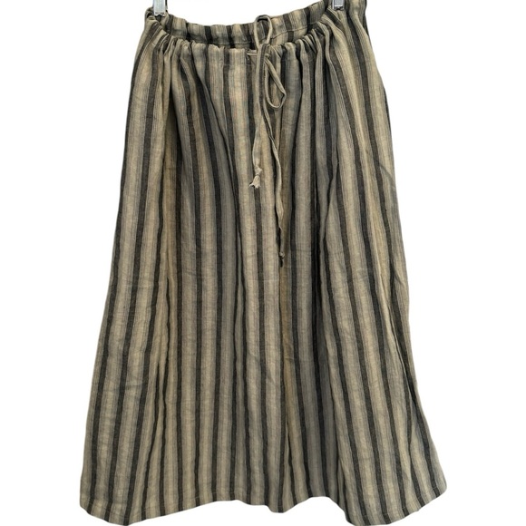 Striped Cotton Linen Custom one size fits most maxi skirt GORGEOUS - Picture 2 of 13